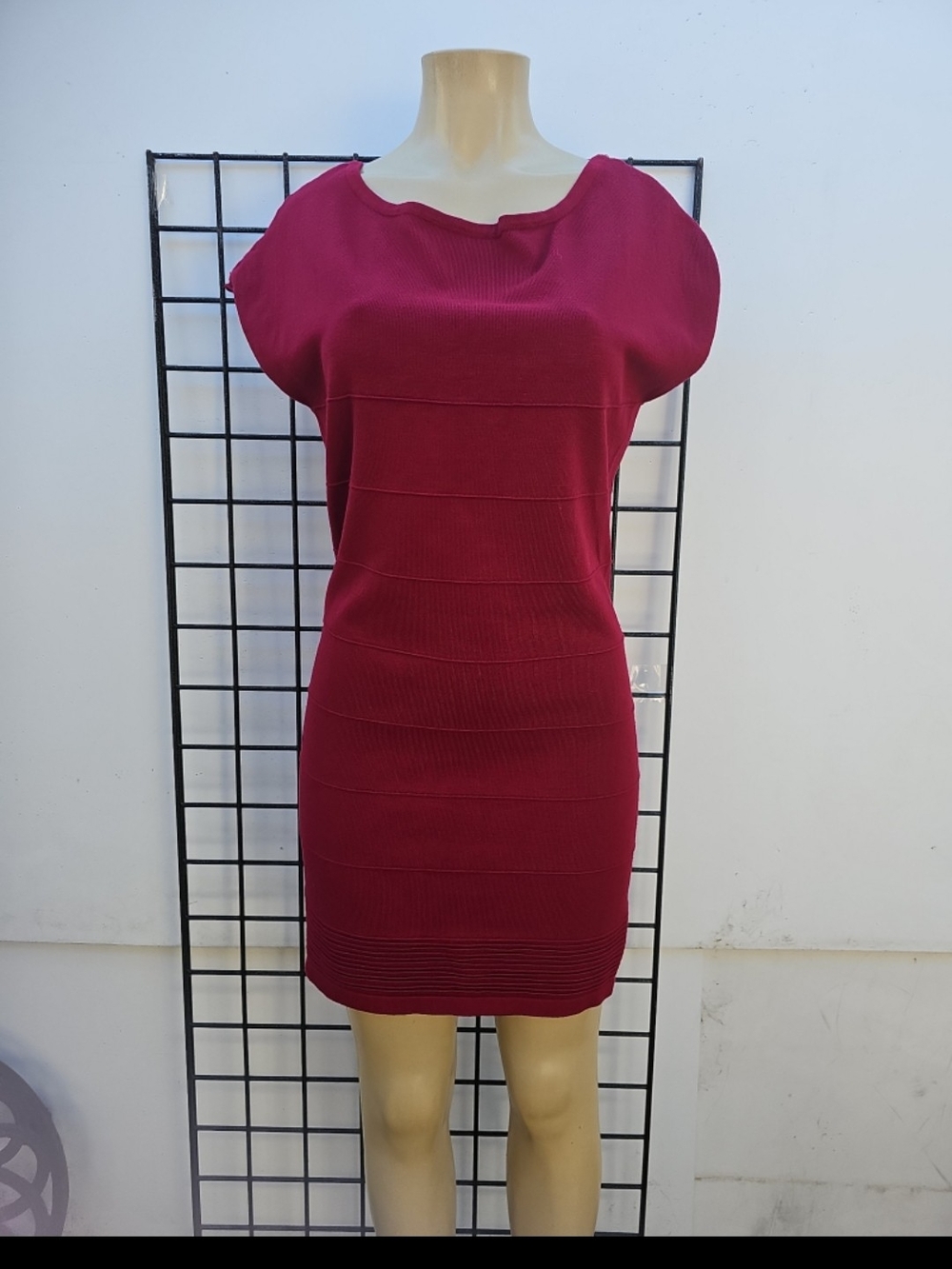 Xhilaration Fitted Midi Dress in Deep Pink